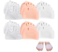 6 Pairs Hyggear Silicone Toe Separators for Women Men,Toe Spacers Womens,Foot Bunion Corrector Cushion for Hammer toe and Overlapping Toes,Breathable & Reusable(Clear,Skin,White)