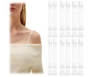 6 Pairs Invisible Clear Bra Straps, 1cm/1.2cm/1.5cm Width Non-Slip Soft Bra Straps Holder, Adjustable TPU Straps Dance Bra Clear Straps, Replacement Bra Shoulder Straps for Women Girls Summer Party