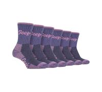 6 Pairs Ladies Multipack Premium Cotton Padded Anti-Blister Hiking Socks