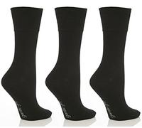 6 Pairs Ladies Plain Drew Brady Gentle Grip Socks Black