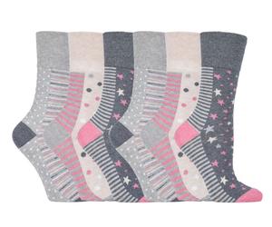6 pairs Ladies SockShop Cotton Gentle Grip 4-8 uk Socks - NEW variations