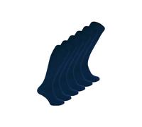 6 Pair Multipack Ladies Long Bamboo Socks | Sock Snob | Womens Breathable Plain/Patterned Knee High Socks (4-7, Navy)