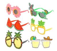 6 Pairs Luau Party Sunglasses Novelty Funny Hawaiian Tropical Eye Glasses Eyewear Cocktail Party Supplies Eyeglasses Summer Beach Party Sunglasses Photo Props for Adults (Multicolour B)