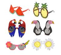 6 Pairs Luau Party Sunglasses Novelty Funny Hawaiian Tropical Eye Glasses Eyewear Cocktail Party Supplies Eyeglasses