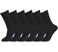 6 Pairs Men’s Big Foot Comfort Fit Socks - Cotton Rich Super Stretch Crew Socks for Large Feet, Wide & Easy Fit, Soft Breathable Everyday Socks, UK Size 11-14 EU 45-49