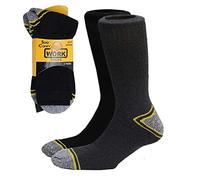 6 Pairs Men Ultimate Work Boot Socks Size 6-11 Breathable Thick Cotton Cushion Reinforced Steel Heel Toe Compression Ankle Support - Outdoor Multipack Performance Hiking Trekking Walking Socks
