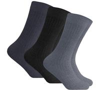 6 Pairs Mens 100% Cotton Socks, Plain Cotton Socks for Men Women Comfortable Suitable for Work & Casual Wear, Breathable, Stain Resistant, Durable Men's Smart Dress Socks,Dark Assorted , UK 6-11