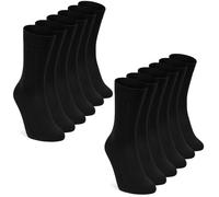 6 Pairs Mens 100% Cotton Socks, Plain Cotton Socks for Men Women Comfortable Suitable for Work & Casual Wear, Breathable, Stain Resistant, Durable Men's Smart Dress Socks,Black, UK 10-13
