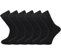 6 Pairs Mens Black Non Elastic Socks Diabetic Friendly Easy Grip Loose Soft Cotton Wide Top One Size UK 6-11