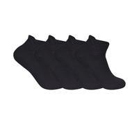 Rozgul 6 Pairs Men's Black Plain Cushioned Ankle Trainer Socks - Cotton-Rich, Breathable, Athletic, Anti-Blister Low Cut Walking Socks, UK Size 6-11