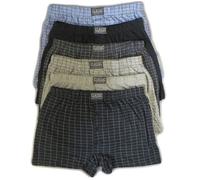 6 Pairs Mens Cotton Rich Button Boxer Shorts Check Or Plain Boxers Sizes S-6XL