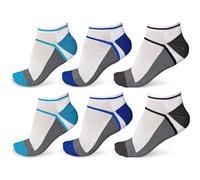 6 Pairs Mens Cotton Rich Cushioned Low Cut Breathable Ankle Trainer Socks For Casual Running Walking Fitness Outdoor Sports Multicolour UK (7-9, Design 3)