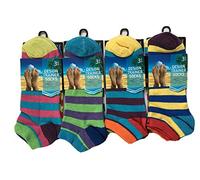 6 pairs Mens Funky Retro 80's Vinatge Multi Stripe Pattern Dress Design Trainer Socks Cotton Blend Socks Shoe Size 6-11 Xmas Gift/Christmas Gift, Peace flag colours