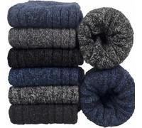 6 Pairs Mens Merino Wool Warm Winter Thermal Socks Size 6-12 Gifts for Men | Classic Thick Wool Socks Premium Hiking Walking Socks Lightweight and All-Day Comfortable Suitable for Business Causal Wear
