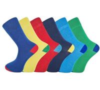 6 Pairs Mens Non Elastic Diabetic Friendly Socks Soft Cotton Wide Flexi Top Grip UK 6-11 (Neon)