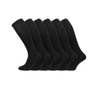 6 Pairs Mens Ribbed Long Hose 100% Cotton Knee High Soft Top Socks UK 6-11 / EU 39-45 (Black)