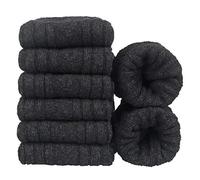 6 Pairs Men's Socks Merino Wool Winter Thermal Soft Classic Thick Business Chunky Socks Breathable Premium Hiking Socks Sweat Wicking Lightweight Wool Socks Gift for Men