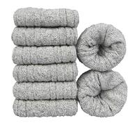 6 Pairs Men's Socks Merino Wool Winter Thermal Soft Classic Thick Business Chunky Socks Breathable Premium Hiking Socks Sweat Wicking Lightweight Wool Socks Gift for Men