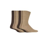 6 Pairs Mens SockShop BIGFOOT Gentle Grip Loose Top Socks Size 12-14 Uk, 46-50 eur (Fashion Brown)