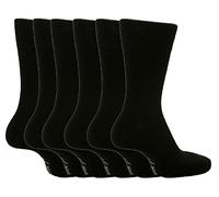 6 Pairs Mens Sockshop Gentle Grip Socks 6-11 UK 39-45 EUR see variations (6 x RG51 Black)