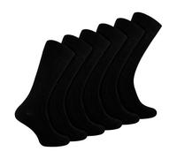 6 Pairs Multipack Mens Ribbed Dress Socks | Sock Snob | Breathable Crew Cotton Socks (6-11, Black)
