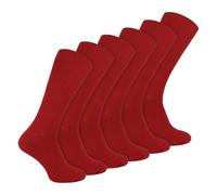 6 Pairs Multipack Mens Ribbed Dress Socks | Sock Snob | Breathable Crew Cotton Socks (6-11, Red)