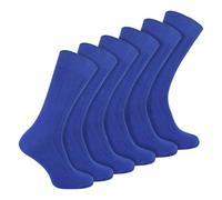 6 Pairs Multipack Mens Ribbed Dress Socks | Sock Snob | Breathable Crew Cotton Socks (6-11, Royal Blue)