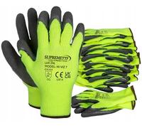 6 Pairs New HI VIZ Thermal Winter Latex Rubber Work Gloves Builders Gardening (Large)