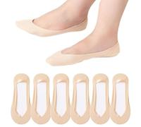 6 Pairs No Show Socks Women, Pop Socks Invisible, Non Slip Ladies Slip On Shoe Boat Sock Cotton Liner-Socks Ultra Low Cut Loafer Shoe Liners Womens 4-7, Pop-Sock For Flats Shoes