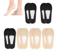 6 Pairs No Show Trainer Socks Womens, Non Slip Ice Silk Cotton Invisible Socks Ladies Low Cut Liner,Thin Silk Socks for Canvas Loafers Lightweight, Footies for Flats Boat Shoes Size 4-6 (Black/Cream)