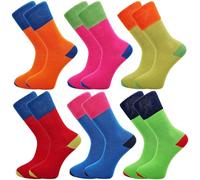 6 Pairs Non Elastic Diabetic Mens Socks Easy Gentle Grip Loose Wide Soft Top Rich Cotton Sock UK 6-11