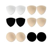 6 Pairs Of Breathable Breast Pads, Triangle Pads, Round Pads, Detachable Pads, Insertable Breast Pads For Women, Suitable For Sports Bra, Swimsuit, Bikini
