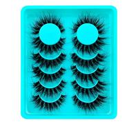 6 Pairs of Clear Band Artificial Eyelashes, Cat Eye, 15 mm, Fluffy Cat Eye, Russian Volume Strip Lashes, D Curly Wispy False Eyelashes, Natural Look Eyelash Extensions (H13)