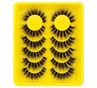 6 Pairs of Clear Band Artificial Eyelashes, Cat's Eye, 15 mm, Fluffy Cat Eye, Russian Volume Strip Lashes, D Curly Wispy False Eyelashes, Natural Look Eyelash Extensions (811)