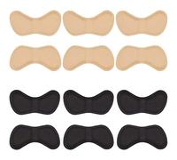 6 pairs of heel pads shoe inserts for a better shoe fit and comfort, black and flesh-coloured., 9 x 4.5 x 0.5 cm, 3 Black and 3 Beige
