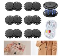 6 Pairs of Magnetic Buttons, Press Studs Magnetic Buttons for Sewing, 26 mm Magnetic Closure with Mini Sewing Kit, Pocket Magnetic Closures, Press Stud Large for Clothing, Windbreaker, Bag, Handmade,