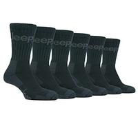 6 Pairs Of Mens Jeep Terrain Cushioned Sole Walking Hiking Socks 6-11 uk, 39-45 eur (Green)