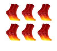 6 Pairs of Self-Heating Socks, Heated Socks, Winter Heating Socks, Thermal Socks, Tourmaline Socks, Self-Warming Men Women for Outdoor Activities in Winter (Red)