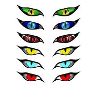 6 Pairs Of Simulated Cat Eye Stickers, Scratch-Blocking Stickers, Car Decorations, Creative Reflective Stickers.