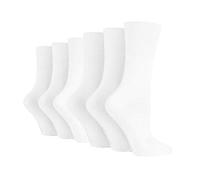6 Pairs of Sock Shop Everyday Gentle Grip Socks Ladies 4-8 See Multi Variations and Designs (6 x RG67 White)