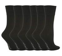 6 Pairs of Sock Shop Everyday Gentle Grip Socks Ladies 4-8 See Multi Variations and Designs (6 x RG67 Black)