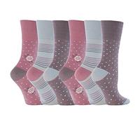 6 Pairs of Sock Shop Everyday Gentle Grip Socks Ladies 4-8 See Multi Variations and Designs (6 x RH01)