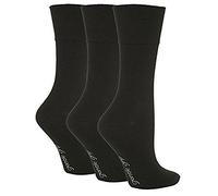 6 Pairs of Sock Shop Everyday Gentle Grip Socks Plain Black RG67 Ladies 4-8