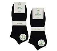 6 Pairs of Trainer Socks Organic Cotton for Men and Women without Seam with Comfort Waistband, black, 35-38