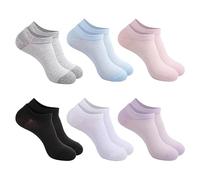6 Pairs Of Women'S Socks, Pure Cotton Socks, Women'S Summer Thin, Cotton Ultra-Thin Short Socks, Women'S Casual Socks, Light Mesh Women'S Socks, Non-Slip Low-Top Socks (Size 36-40)Random Color