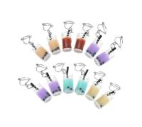 6 Pairs Pearl Milk Tea Ear Clip Cartoon Earrings Earring Hoops for Women Bubble Earrings Creative Ear Pendant Funny Earrings Fruit Stainless Ons Plastic Material re-usable