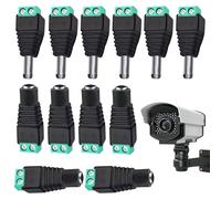 6 Pairs Premium DC Barrel Jack Power Connectors 2.1 x 5.5mm, Male & Female Plug Kit for CCTV, LED Light Strips, and Other 5V-24V Devices, Screw Terminal Adapter Socket Plug Kit