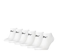 6 Pairs Puma Unisex Sneaker Trainer Sports Socks White 2 1/2-5 (35-38)