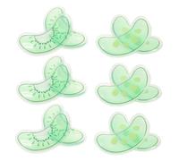 6 Pairs Reusable Cooling Eye Pads Green Plastic Gel | Cold Compress Soothing Care, Office and Travel Use, Compact Eye Gel Pads