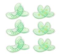 6 Pairs Reusable Eye Ice Packs Green Plastic Cooling Gel Pads